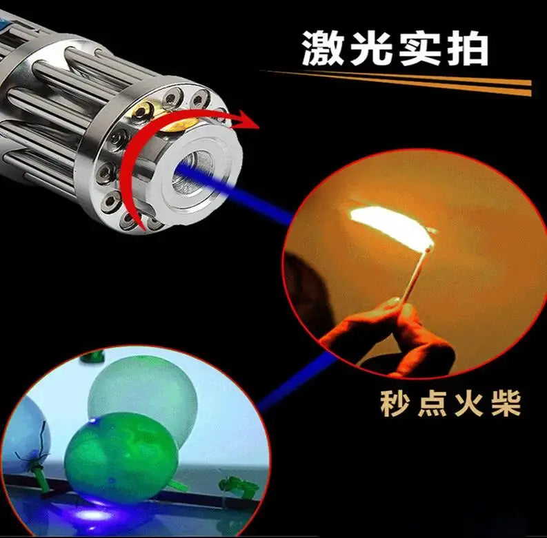 Most Powerful Laser Torch Pointers 500000m 450nm Tactical Blue Beam Visible Strong High Powerful Burning Match Laser for Hunting